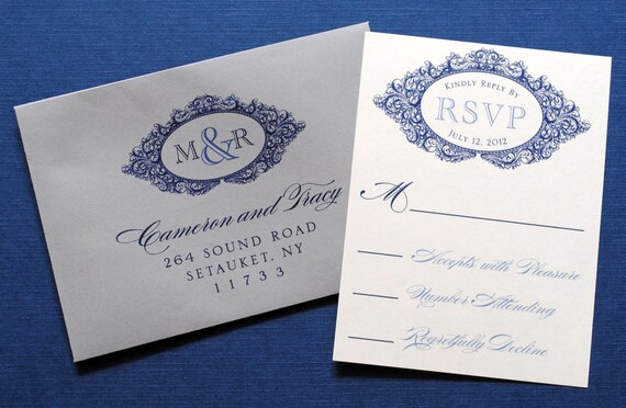 Navy And Grey Wedding Invitations 3