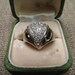 50s/60s Panetta Owl Sterling and Gold Cocktail Ring