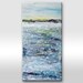 Original modern abstract light blue grey gray sea, ocean painting on canvas. Wind nature water sunset. "Hope" large original painting