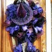 Witch's Hat and Boot in Purple Halloween Wreath