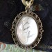 Emerson Quote Pendant, Inspirational Words "Earth Laughs" oval pendant necklace - antique bronze effect cabochon
