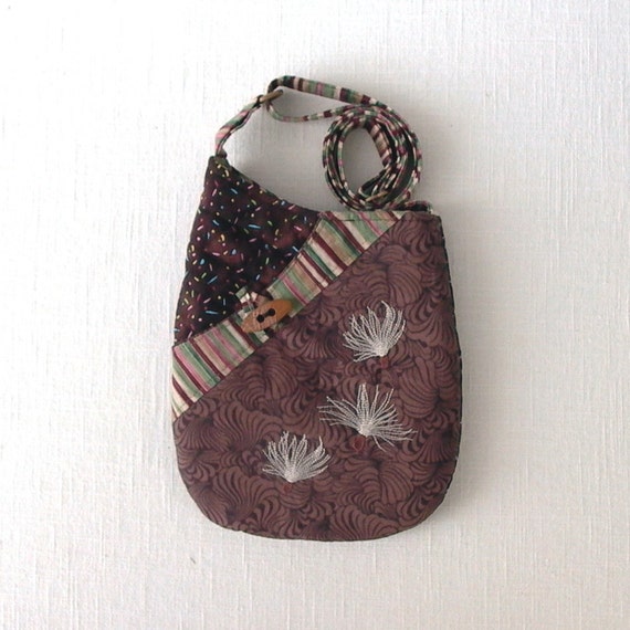 Small Shoulder Bag Quilted Fabric Purse with by seablossomdesign