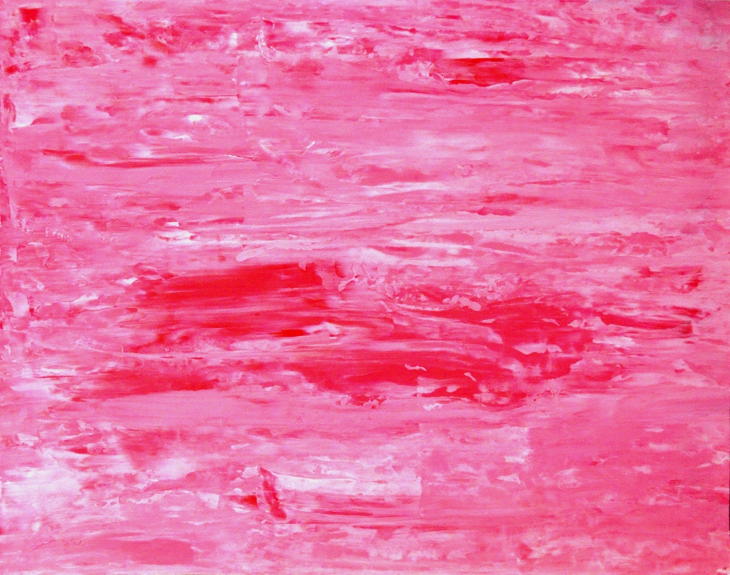 Acrylic Abstract Art Painting Pink White Modern