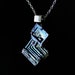Contrapposto in Blues FREE SHIPPING and BOX, Iridescent Bismuth Crystal Pendant, Unique Jewelry Cube