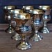 Vintage set of 6 silver plated gilt wine cups goblets drinking