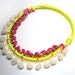 Neon cords pompom necklace