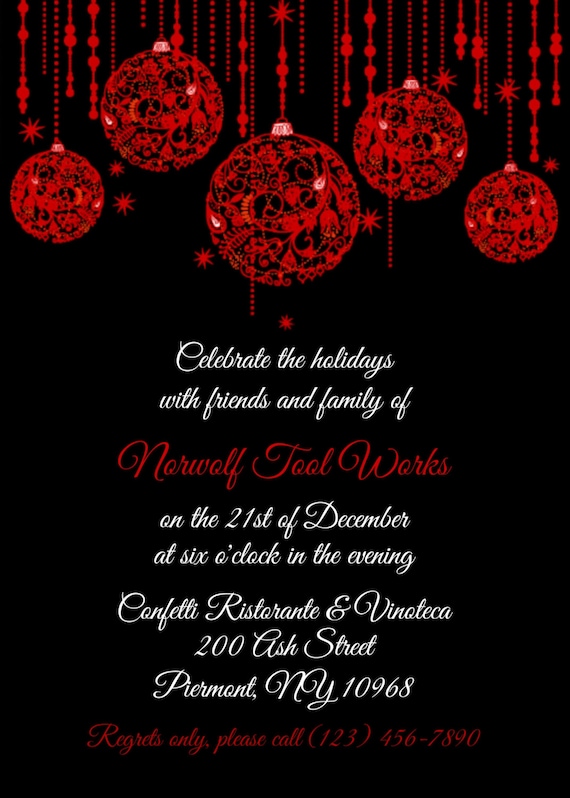 Items similar to Holiday Party Invitation - Personalized Custom Winter ...