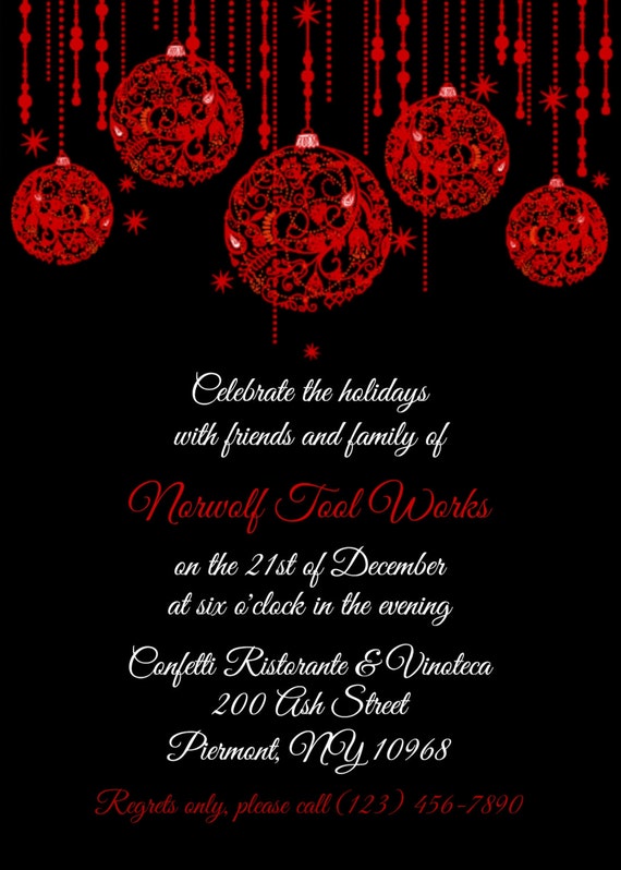 Items similar to Holiday Party Invitation - Personalized Custom Winter ...