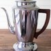 Vintage Percolator Coffee Pot Chrome with Wooden Handle and Glass Top 1940s Art Deco Style Westinghouse