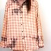 Bleached Flannel Shirt - Peach & Brown