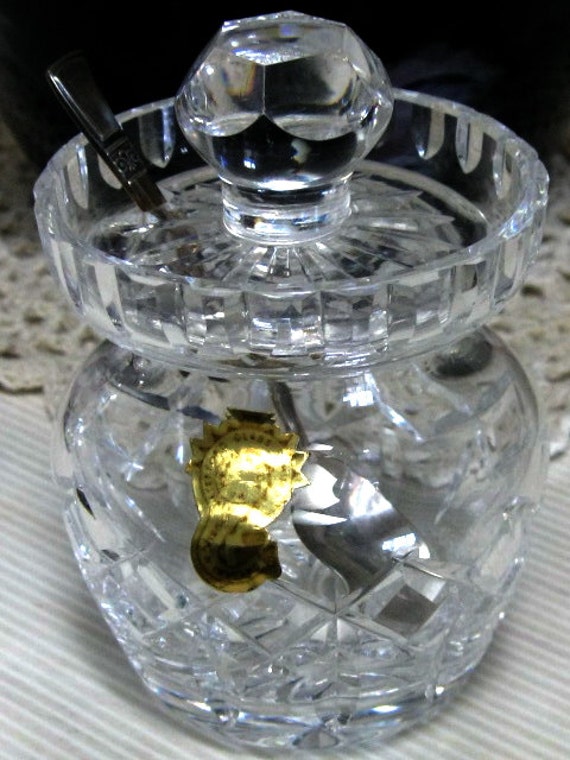 Mint WATERFORD Crystal glass MUSTARD Jelly JAR with Original
