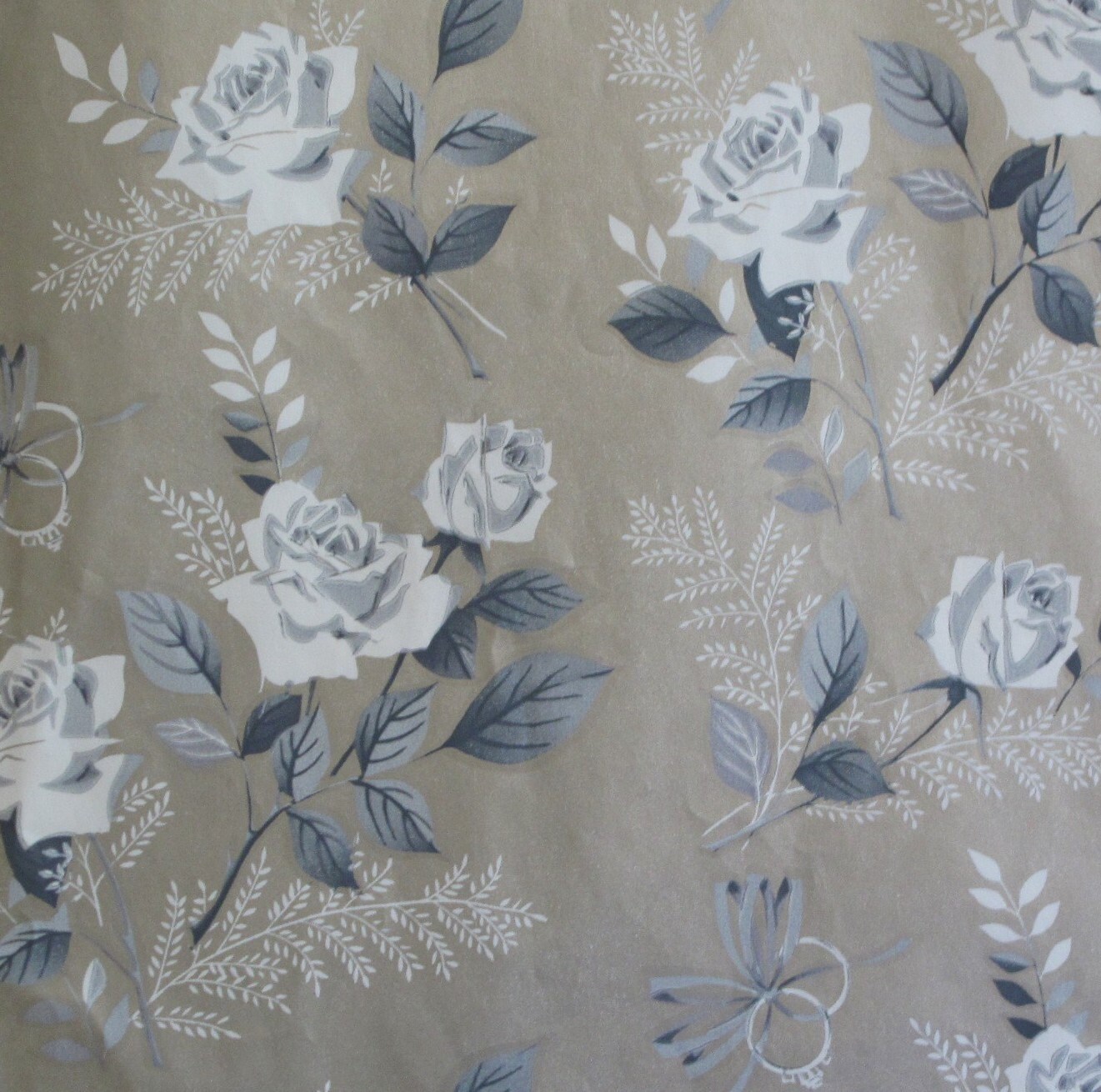 Vintage Laurel Wedding Gift Wrap Wrapping Paper White Roses