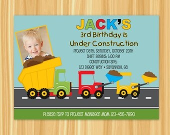Construction Birthday Invitation | Construction Birthday Party Invitation | Construction Zone Party