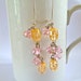 pink champagne earrings silver dangle free shipping long beaded earrings.