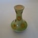 Vintage 1973 Ceramic Little Flower Vase Mid Century Modern Polka Dots Green Brown Gold Retro