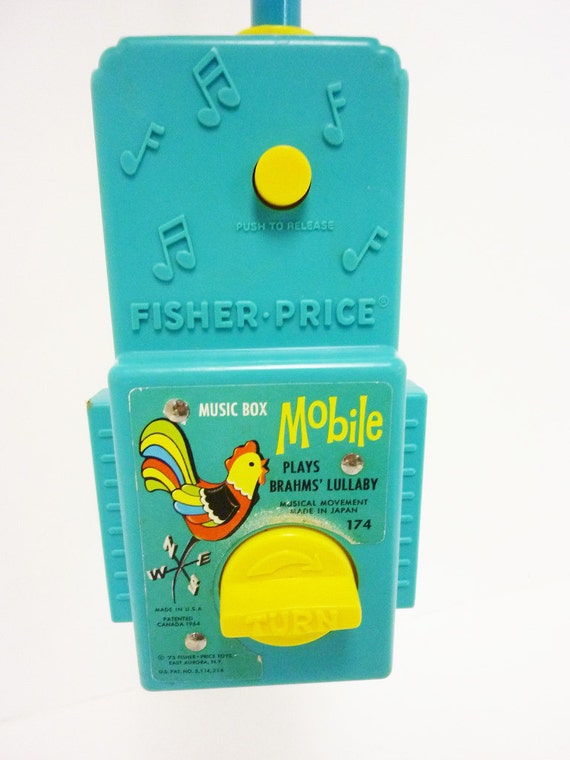 Vintage Fisher Price Little People Farm Animal Crib Music Box