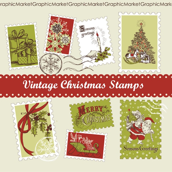 clipart christmas postage stamp - photo #24