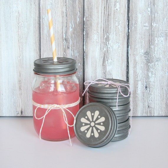 Items similar to Daisy Cut Mason Jar Lids Set of 6 The TomKat