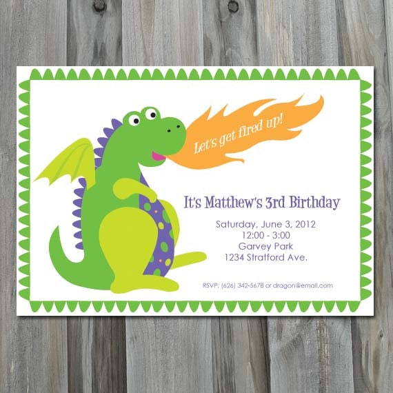 Dragon Birthday Invitations 10