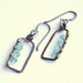Apatite And Copper Forged Wire Wrapped Earrings Rustic Hammered Wire Frames Wrapped With Silver Wire