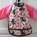 Laminated cotton long sleeved baby bib Cowgirl, brown and pink, Riley Blake