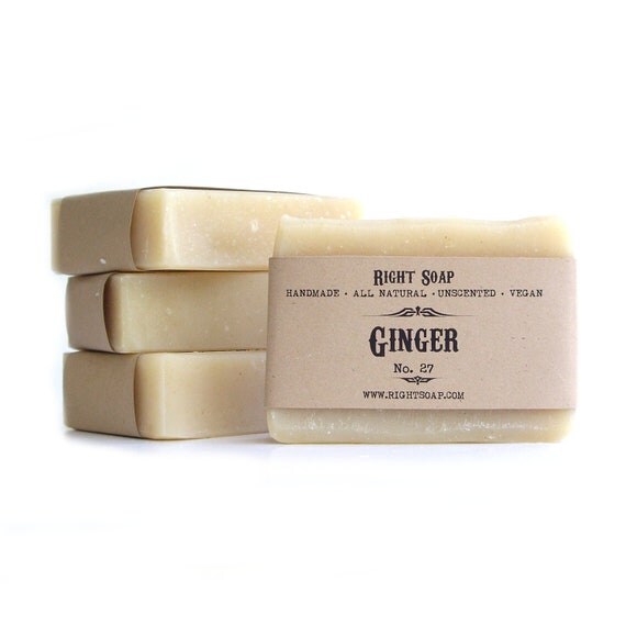 Ginger soap Natural Soap Unscented soap Vegan Soap by RightSoap
