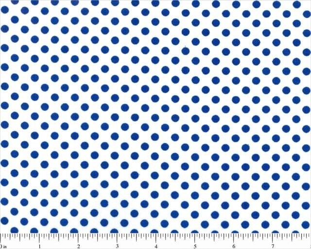 Lots Of Dots Medium Royal Blue Polka Dots On White Cotton