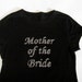 Mother of the Bride Rhinestone Tee Shirt. Mother of the Groom, Matron of Honor, Maid of Honor, Bridesmaid. Black, Purple.