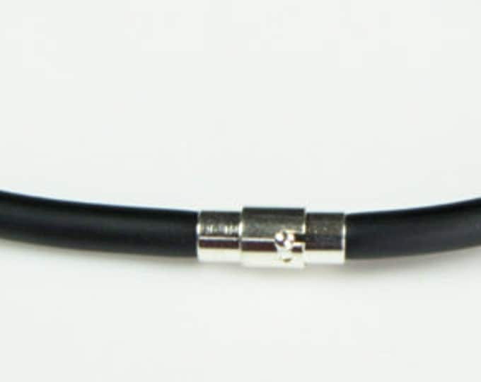 Rubber cord 5mm hollow tubing, black, 6 feet