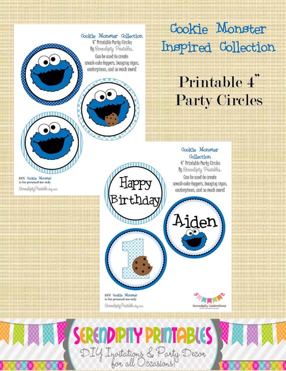 Cookie Monster Inspired Collection: Printable 4 Party