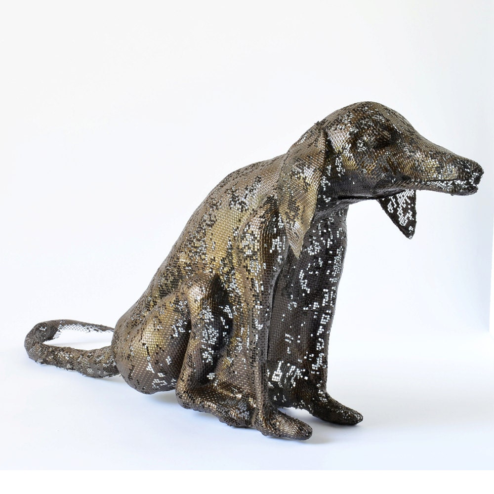 Metal dog sculpture Contemporary art metal sculpture by nuntchi