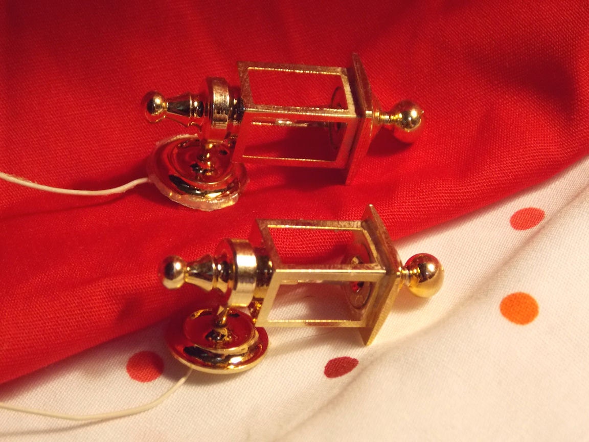 Dollhouse Porch Lights Brass Carriage Lights 12 Volt Doll