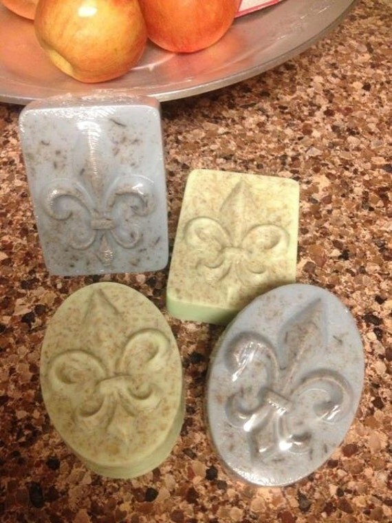 Fleur de Lis Soap available in Oval and Rectangle by FleurDeSuds