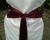 Burgundy Wedding Sash - Double Face Satin Sash - Bridal Sash Burgundy Satin Ribbon ready to Ship -Bridal Bridesmaids, Flower girl Sashes