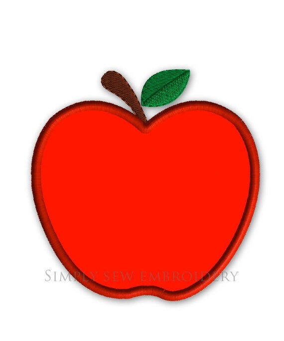 Items similar to Apple Applique Machine Embroidery Design No.065 on Etsy
