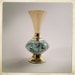vintage vase brass porcelain Delft aqua and gold