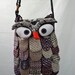 Large - Dark Purple Thai Unique Hip Bag Handmade Owl Patchwork Crossbody Bag Messenger C3718