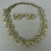 Vintage Star Rhinestone Necklace Earrings Set 1940s
