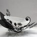 Metal foliage nest with a micro English fine bone china bowl