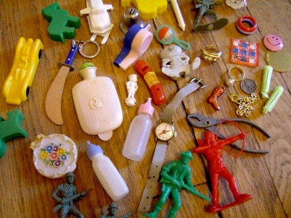 Vintage Plastic Gumball Machine Prizes Toy Lot Dime Store