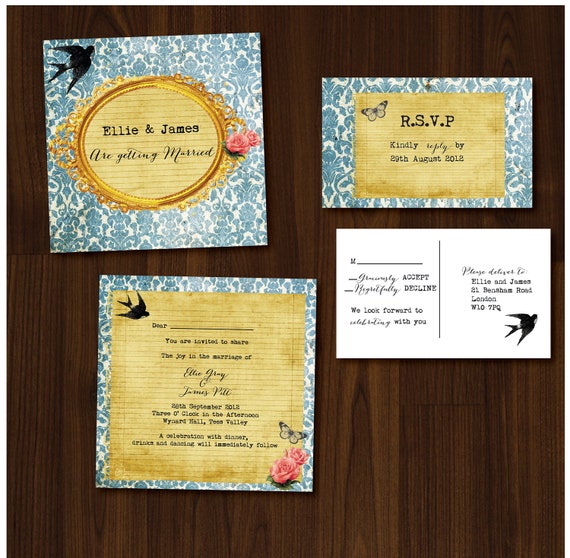 Beautiful, Vintage, Romantic, DIY Printable Wedding Invitation Il_570xn