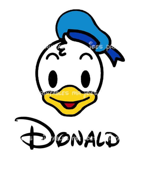 Items similar to Donald Duck Cutie Printable Your Name DIY Disney Iron ...