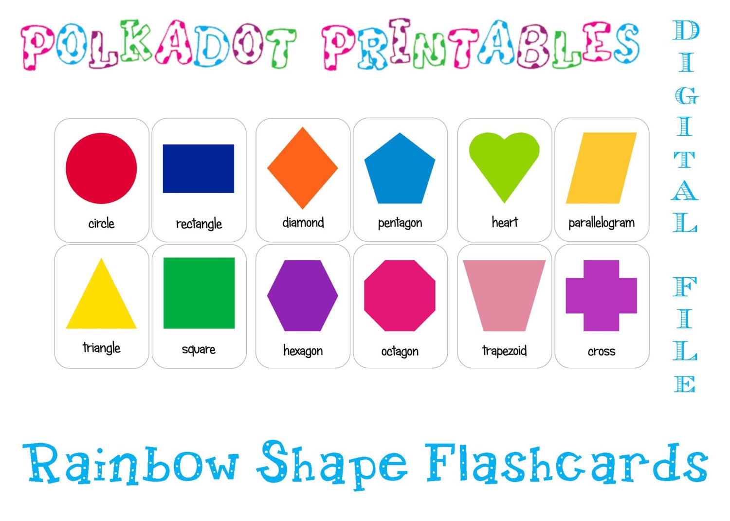 free printable 3d shapes flashcards