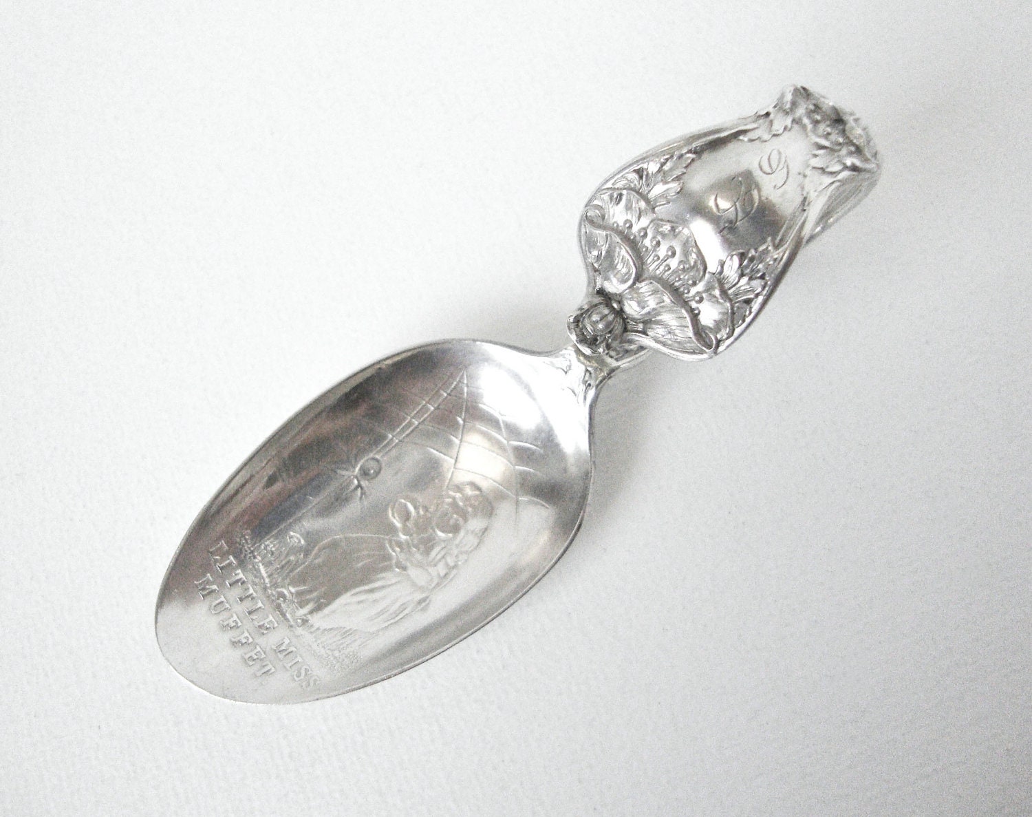 Manchester Antique Sterling Silver Miss Muffet Baby Spoon