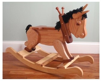 wooden motorcycle rocking horse