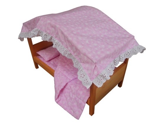 Doll Canopy bed for The American Girl Doll Comes complete with bedding