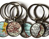 Custom keychains, personalized map keychain, Father's Day Gift, Custom Pendant map key chain gift, graduation gift, Dad gift, Gift Idea