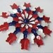 Vintage Red White & Blue Flower Power Enameled Brooch Pin