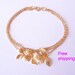 flower bracelet - delicate bracelet - multistrand chain bracelet - gold flower bracelet -charm bracelet -dainty bracelet - armreif