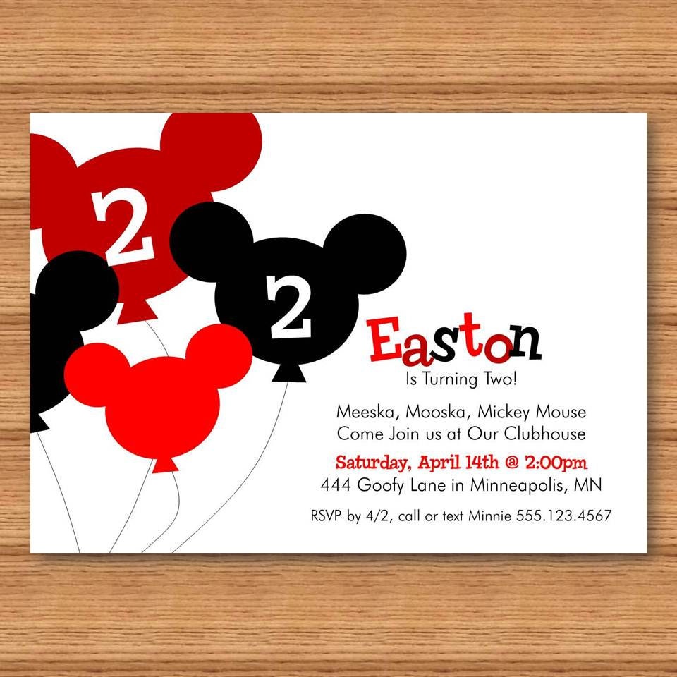 Printable Mickey Mouse Party Invite DIY